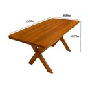Ver imagem 4 de Conjunto Mesa Rústica 2m e 4 Bancos Madeira Maciça Eucalipto:Cerejeira