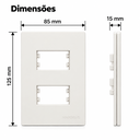 Ver imagem 3 de Placa + Suporte 4x2 2 Postos Infiniti Plus Branco Siena Mg Cor:Branco Siena