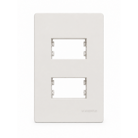Placa + Suporte 4x2 2 Postos Infiniti Plus Branco Siena Mg Cor:Branco Siena