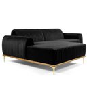 Ver imagem 1 de Sofá 3 Lugares com Chaise Base de Madeira 245 Cm Preto