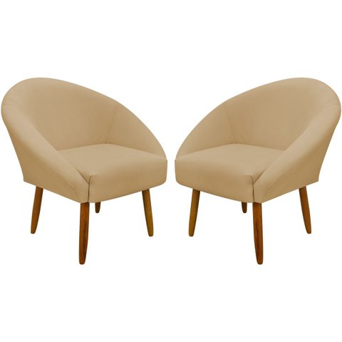 Kit 2 Poltronas Decorativa para Sala Recepção Manicure Consultório Stella Suede