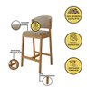 Banqueta Alta Isabela Cozinha Sala Jantar Área Gourmet Linho Cor:bege - 3