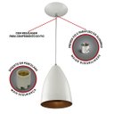 Ver imagem 3 de Pendente Vegas Premium Gourmet em Aluminio Branco/Cobre