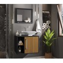 Ver imagem 4 de Gabinete de Banheiro com Cuba e Espelheira Baden - Preto com Ripado