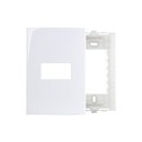 Ver imagem 1 de Placa com Suporte Margirius Sleek 4x2 para 1 Módulo Horizontal Branca