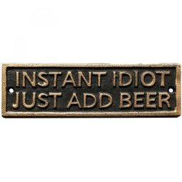 Placa Decorativa de Ferro Instant Idiot 19cm x 6,2cm x 11,5cm Urban - 1