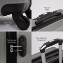 Ver imagem 3 de Mala de viagem bordo pequena 10kg Londres  Swiss Move Prata