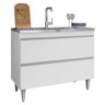 Balcão de Cozinha com Pia Inox 100cm Julia M24 Branco - Mpozenato - 2