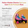 Patins 4 Rodas Roller Classico Rosa C/Kit Protecao Tamanho 36/37 Bw021R-36/37 - 10