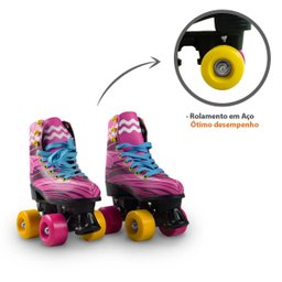 Patins 4 Rodas Roller Classico Rosa C/Kit Protecao Tamanho 36/37 Bw021R-36/37 - 2 Patins 4 Rodas Roller Classico Rosa C/Kit Protecao Tamanho 36/37 Bw021R-36/37 - 2