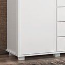Ver imagem 3 de Cômoda com Sapateira Mega 7 Gavetas MDF-MDP Corrediças Telescópicas Branco 160cm