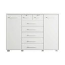 Ver imagem 2 de Cômoda com Sapateira Mega 7 Gavetas MDF-MDP Corrediças Telescópicas Branco 160cm