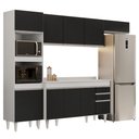 Ver imagem 1 de Armário de Cozinha Modulada 4 Peças CP11 Balcão com Tampo Branco/Preto - Lumil Lumil Móveis