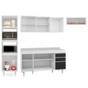 Ver imagem 5 de Armário de Cozinha Modulada 4 Peças CP11 Balcão com Tampo Branco/Preto - Lumil Lumil Móveis