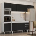 Ver imagem 2 de Armário de Cozinha Modulada 4 Peças CP11 Balcão com Tampo Branco/Preto - Lumil Lumil Móveis