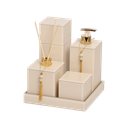 Ver imagem 1 de KIT LAVABO BANHEIRO LUXO VIDRO 5 PEÇAS: VANILLA DOURADO