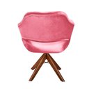 Ver imagem 3 de Poltrona Zara Giratória Madeira Suede Assento D28 Confortável Rosa 280 Bella Decor