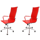Ver imagem 1 de Kit 02 Cadeiras Presidente Giratoria Esteirinha Vermelho Bering