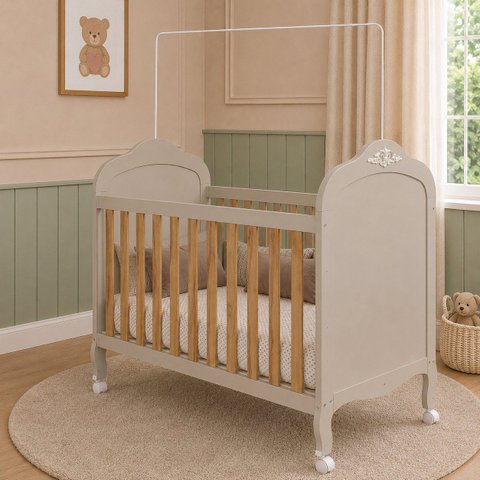 Berço Peroba Elô Americano Off White 100% MDF Bebê Infantil