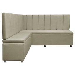 Conjunto Canto Alemão com Bau para Bar Lanchonete Liso Bege 125x160cm Sofa Store - 5