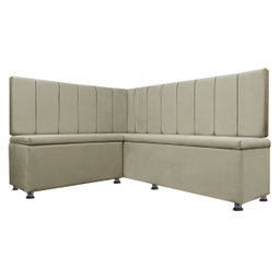 Conjunto Canto Alemão com Bau para Bar Lanchonete Liso Bege 125x160cm Sofa Store - 2