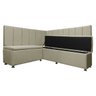 Conjunto Canto Alemão com Bau para Bar Lanchonete Liso Bege 125x160cm Sofa Store - 4