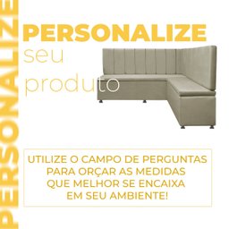 Conjunto Canto Alemão com Bau para Bar Lanchonete Liso Bege 125x160cm Sofa Store - 7