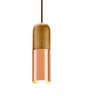 PENDENTE KLAXON E.HUBBLE VERTICAL MADEIRA TUBULAR COR COBRE 7,6 CM X 23 CM X 7,6 CM - 1