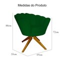 Ver imagem 4 de Poltrona Para Hall de Entrada Base Giratória de Madeira Pétala Suede Verde - LM DECOR