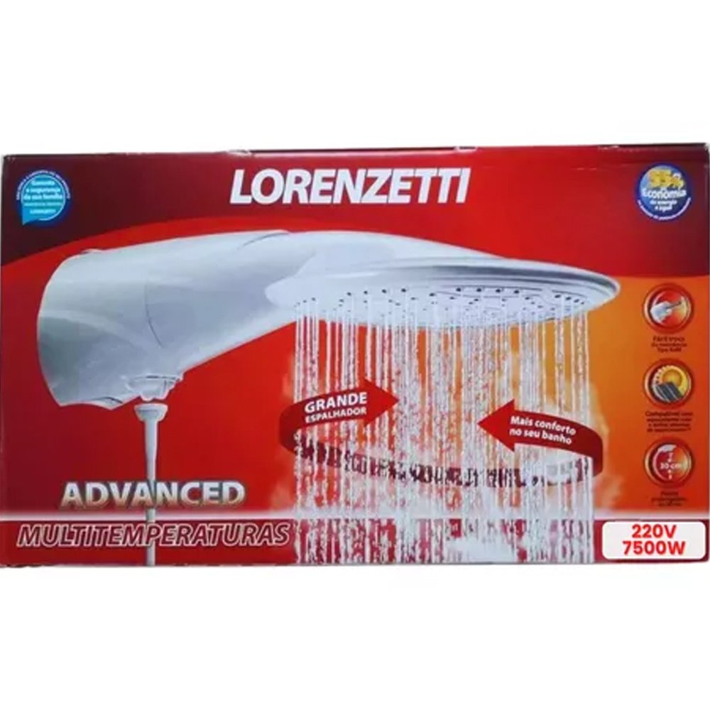 Chuveiro Ducha Advanced Multitemperaturas 7500w 220v - Lorenzetti - 6