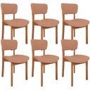 Ver imagem 1 de Kit 06 Cadeiras para Sala de Jantar Cozinha Living Estofada Dara L02 Linho Rosê - Lyam Decor