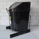 Ver imagem 4 de Lixeira 12 Litros Deslizante Corrediça Telescópica Preta Cozinha Tampa Basculante Aramada