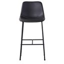 Ver imagem 4 de Kit 2 Banquetas Oxford Verner Assento PU Base Aço Encosto Fixo Preto 100cm Fratini