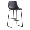 Ver imagem 3 de Kit 2 Banquetas Oxford Verner Assento PU Base Aço Encosto Fixo Preto 100cm Fratini