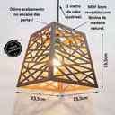 Ver imagem 2 de Luminária Teto Pendente MDF Lâmina Madeira Moderna Rústica