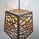 Ver imagem 5 de Luminária Teto Pendente MDF Lâmina Madeira Moderna Rústica