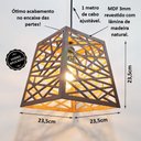 Ver imagem 2 de Luminária Teto Pendente Mdf Lâmina Madeira Moderna Rústica