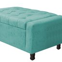 Ver imagem 3 de Calçadeira Baú Casal Everest P02 140cm para Cama Box Suede - Doce Sonho Móveis Azul Tiffany