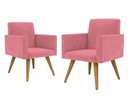 Ver imagem 1 de Kit com 2 Poltrona Decorativa Talita Cor Rosa