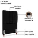 Ver imagem 4 de Cabeceira Solteiro 90 Cm com Frame Carla Suede Preto Artte