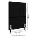 Ver imagem 3 de Cabeceira Solteiro 90 Cm com Frame Carla Suede Preto Artte