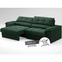 Ver imagem 5 de Sofá com Carregador Usb e Molas no Assento Retrátil Reclinável Mimo 2,30m Velosuede Verde - Netsofas