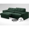 Sofá com Carregador Usb e Molas no Assento Retrátil Reclinável Mimo 2,30m Velosuede Verde - Netsofas - 5
