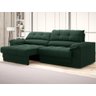Sofá com Carregador Usb e Molas no Assento Retrátil Reclinável Mimo 2,30m Velosuede Verde - Netsofas - 1
