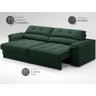 Sofá com Carregador Usb e Molas no Assento Retrátil Reclinável Mimo 2,30m Velosuede Verde - Netsofas - 4