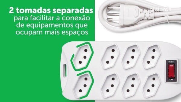 FILTRO DE LINHA INTELBRAS EPE 1008+ 8 TOMADAS BRANCO BIVOLT - 4824003 - 3