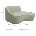 Ver imagem 5 de Kit Divã Recamier Orgânico Marrocos 180cm Lado Direito e 2 Poltronas Amore Bouclé Verde Oliva