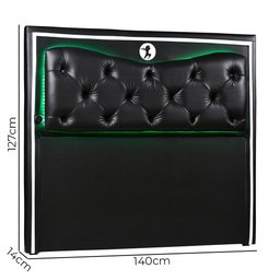 Cabeceira Gamer 1,40 LED e Carregador Ninja X Preto / Branco - Star Confot - 6 Cabeceira Gamer 1,40 LED e Carregador Ninja X Preto / Branco - Star Confot - 6