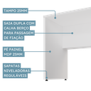 Ver imagem 7 de Escrivaninha Retangular Industrial MDF 120cm Smart Yescasa