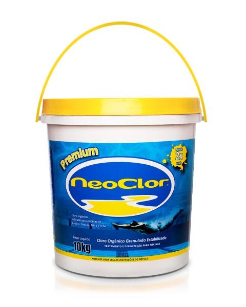 NeoClor Premium Cloro Orgânico Estabilizado Para Piscina Balde 10Kg